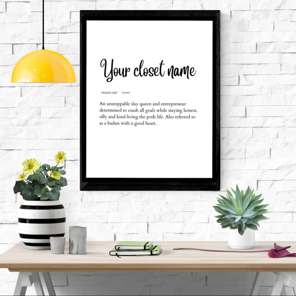 Custom closet name Definition Wall Art Print